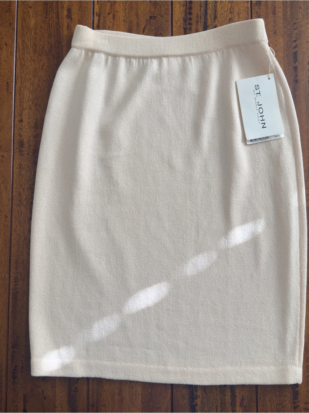 NWT St. John Collection by Marie Gray Cream Knit Pencil Skirt Size 4